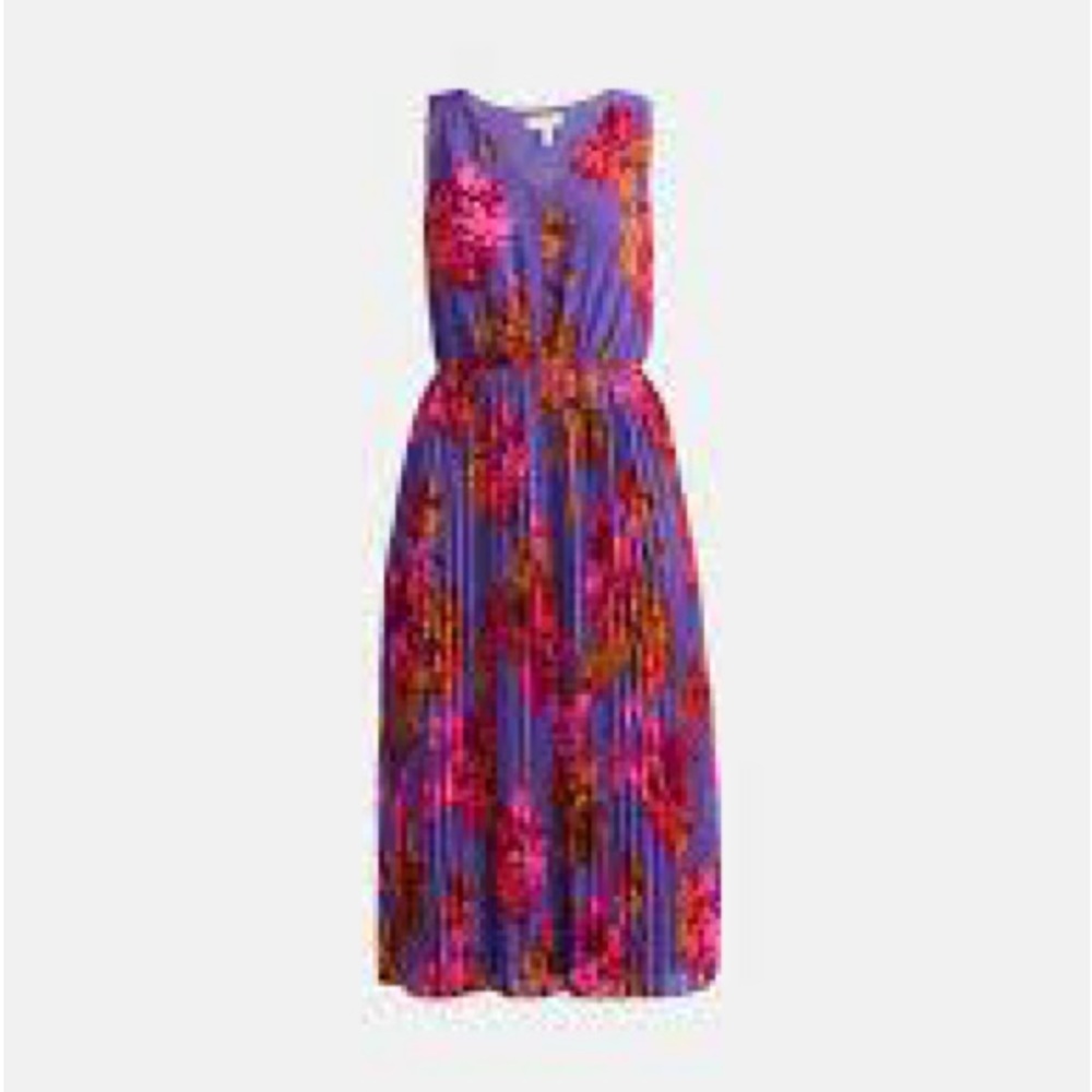 Sofia by Sofia Vergara Purple and Red Floral Midi Dress 3X